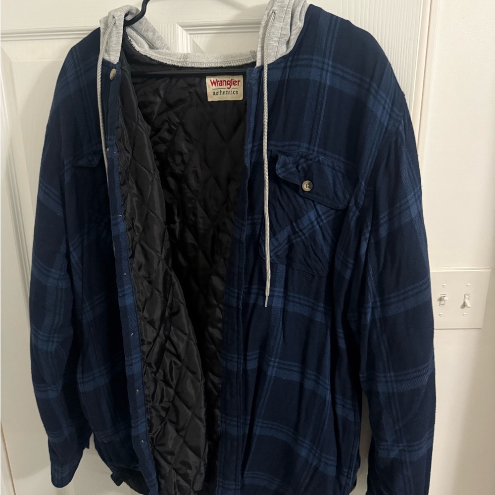 Wrangler Men's Navy Flannel Shirt Jacket